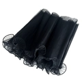 Élégantes manches décoratives en tulle plissé noir avec bords à volants ondulés et texture - Style Simple / 28cm*4 Yards / Noir