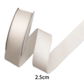 Roll of 2.5cm cream white satin ribbon for flower wrapping and handmade DIY crafts - 2.5cm / Beige