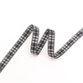Klassiek zwart-wit pied-de-poule lint voor DIY haaraccessoires en cadeauverpakkingen - Zwart-Wit Ruit (1cm*50 Yard)