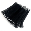 Garniture en tulle plissé noir avec perles blanches pour décoration artisanale DIY - Style Perle / 28cm*4 Yards / Noir