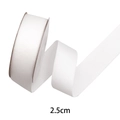 2.5cm wide white satin ribbon roll for DIY flower hair bows and gift wrapping - 2.5cm / White