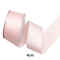 4cm wide pink soft satin ribbon roll for DIY flower crafts and gift wrapping - 4cm / Pink