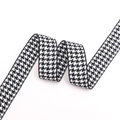 Classic black and white houndstooth ribbon for DIY hair accessories and floral gift wrapping - Houndstooth (2.5cm*50 Yards)