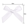 Nœud décoratif en satin blanc 4cm x 4cm pour DIY, lingerie et accessoires de cadeaux - Blanc