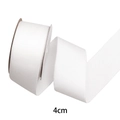 White 4cm satin ribbon roll for gift wrapping and DIY flower accessories on a spool - 4cm / White