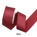 Single-sided 4cm wide burgundy satin ribbon for DIY floral hair bows and gift wrapping - 4cm / Red