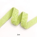 2cm light green velvet flocked ribbon with soft texture for DIY crafts and gift decor - 2cm*5 Yards / Green