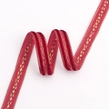 Red velvet ribbon with gold metallic chain embroidery for gift wrapping and DIY crafts - Red Rhombus / 1cm*100 Yards
