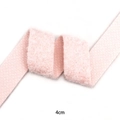 4cm wide light pink single-sided flocked ribbon with soft plush velvet texture for DIY crafts - 4cm*5 Yards / Pink