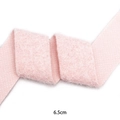 Light pink flocked velvet ribbon 6.5cm width for DIY crafts and gift wrapping - 6.5cm*5 Yards / Pink