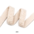 Single-sided 2cm beige velvet ribbon for DIY bows and gift wrapping decoration - 2cm*5 Yards / Off White