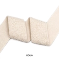 Single-sided flocked velvet ribbon in oatmeal beige for DIY crafts and gift wrapping - 6.5cm*5 Yards / Off White