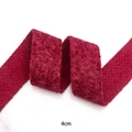 4cm wide dark red single-sided flocked velvet ribbon for DIY bows and gift wrapping - 4cm*5 Yards / Burgundy