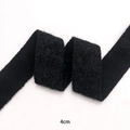 Single-sided 4cm black flocked velvet ribbon for DIY bows and gift wrapping crafts - 4cm*5 Yards / Black