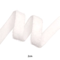 Single-sided white flocked velvet ribbon with 2cm width for DIY crafts and gifts - 2cm*5 Yards / Bleached White
