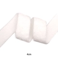 White single-sided flocked ribbon 4cm wide for DIY bows and gift wrapping crafts - 4cm*5 Yards / Bleached White