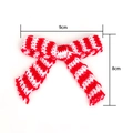 Lazo de punto navideño a rayas rojas y blancas, accesorio de decoración DIY 9x8cm - Rojo Y Blanco (9cm*8cm)