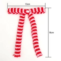 Lazo de punto a rayas rojas y blancas, accesorio DIY festivo de 13x18cm de cinta - Rojo Y Blanco (13cm*18cm)