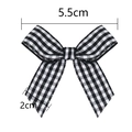 Lazo de cinta a cuadros blancos y negros, material de accesorio para el pelo hecho a mano 5,5cm - Cuadros Negros y Blancos