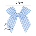 Lazo de cinta a cuadros azul y blanco para el pelo y envoltorio de regalo, 5,5cm x 2cm - Cuadros azul y blanco
