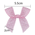 Pink and white tartan gingham ribbon bow for hair accessories, 5.5cm width variant - Light Pink Plaid
