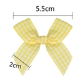 Lazo de cuadros amarillos hecho a mano para el pelo y regalos con medida de 5,5 cm - Cuadros amarillos
