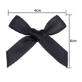 Schwarze 4cm Polyester-Satinschleife für DIY-Kleidung und Geschenkeverpackung Zubehör - 030#【4cm*4cm】 / Schwarz