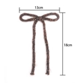Brown knitted bow for DIY accessories with rustic mixed yarn and long tail design - 13cm*18cm / Brown