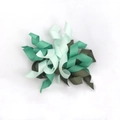 Green korker hair bow with mint and emerald spiral grosgrain ribbons for gift decor - 10cm*10cm / Green