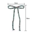 Handmade 13x18cm dark green crochet bow accessory with colorful yarn knit detail - 13cm*18cm / Green