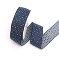 Nastro in denim blu scuro a pois bianchi su rotolo per cucito e artigianato fai-da-te - Blu Profondo Pois / 2# Blu Profondo
