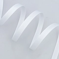 White 1cm grosgrain ribbon with a ribbed texture for gift boxes and DIY crafts - Bleached White (Standard)
