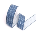 Blue denim ribbon roll with silver sequins for DIY clothing and handmade crafts - 2# Denim Blue Sequin