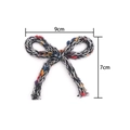 Handmade 9x7cm black and white woven bow accessory with colorful yarn fiber accents - 9CM*7CM / Black