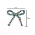 Handmade 9x7cm dark green knit ribbon bow for DIY hair accessories and gift decor - 9CM*7CM / Green