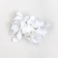 White curly grosgrain ribbon with natural spiral waves for DIY gift box decor - 10cm*10cm / White