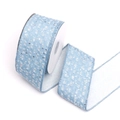 Light blue denim ribbon roll with silver sequins and frayed edges for DIY sewing projects - 1# Sky Blue Sequin