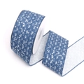 Sequin denim ribbon in washed blue with silver round glitters on a white plastic spool - 2# Denim Blue Sequin
