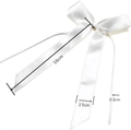 White satin bow car ornament with long ribbons featuring 16cm length and 2.5cm width - Bleached White (Single-sided)