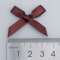 3cm dark red polyester satin ribbon bow for DIY clothing accessories and gift wrapping - Brown Style (868#)