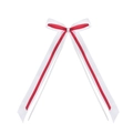 Elegant red and white layered ribbon bow with long flowing streamers for hair or decor - Red Ribbon