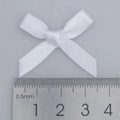 Handmade white polyester satin ribbon bow accessory for DIY crafts and sewing projects - Bleached White Style (029#)