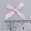Small pink polyester satin bow with a 3.5cm width for DIY clothing accessories - Pink Style (123#)