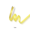 Roll of bright yellow satin polyester ribbon 1cm wide for DIY gift box packaging - Yellow / 10mm (3/8 inch)