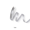 Silver grey 1cm satin ribbon roll for flower gift boxes and handmade DIY crafts - Silver / 10mm (3/8 inch)