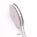 1cm breites halbtransparentes weißes Band mit schwarzem Rüschenrand für DIY-Haarschmuck - Weiß Und Schwarz 1cm 50 Yards