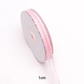 Pink organza ribbon roll with white ruffled edge 1cm width for DIY hair accessories - Light Pink 1cm 10 Yards
