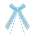 Nœud en organza bleu clair avec découpes en cœur et ruban de soie pour mariage - Style Cœur en Organza / Bleu