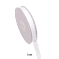 White 1cm transparent organza ribbon roll with ruffled edges for DIY hair bow crafts - Pure White 1cm 10 Yards