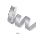 Silver grey 2cm satin ribbon roll with smooth polyester silk finish for gift boxes - Silver / 2cm